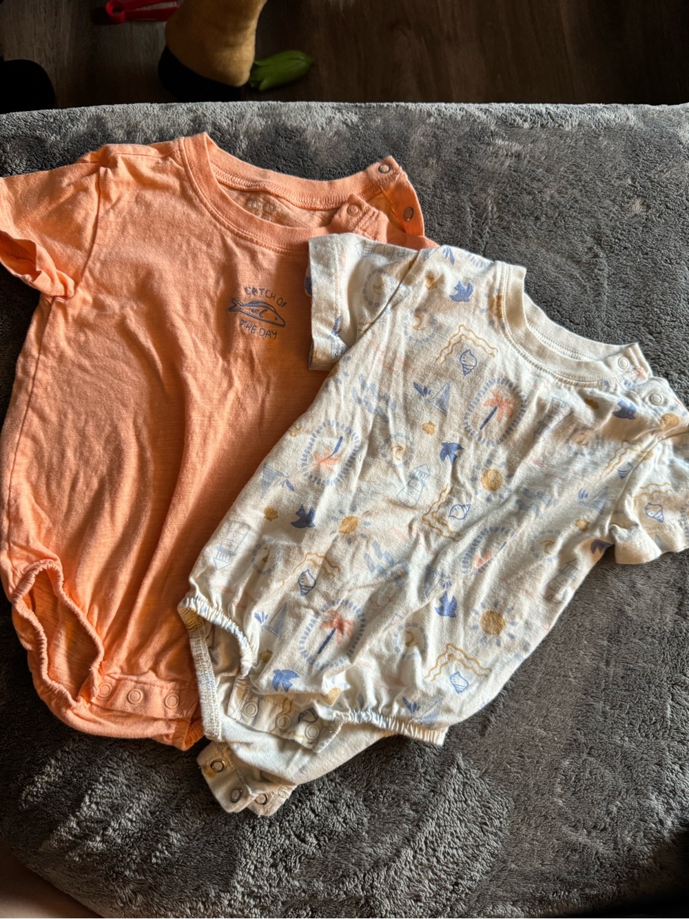 Carter's Peach and Cream Short-Sleeve Baby One-Pieces (2 Pack)
